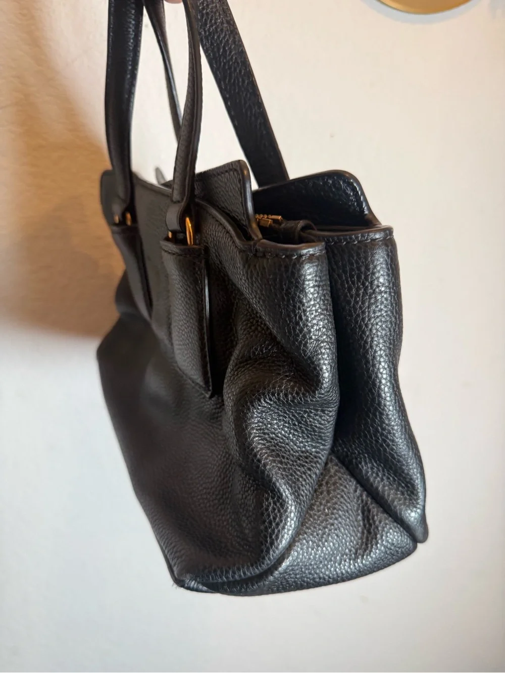 Marc Jacobs Black Leather Tote Bag purse lv heavy duty high quality louis